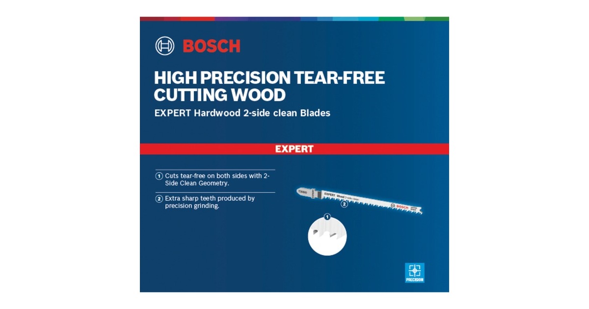 Bosch Expert Stichsägeblatt T 308 BO 'Wood 2-side clean'(3 Stück)