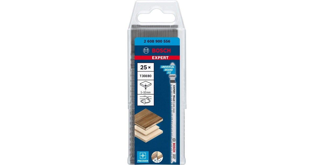 Bosch Expert Stichsägeblatt T 308 BO 'Wood 2-side clean'(25 Stück)