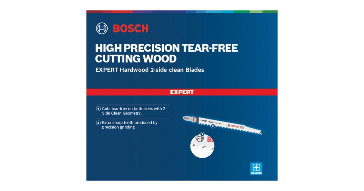Bosch Expert Stichsägeblatt T 308 B 'Wood 2-side clean'(5 Stück)