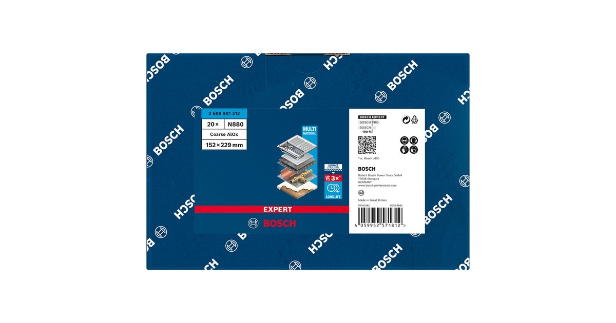 Bosch Expert Vlies-Schleifpad N880 Grob A, 152x229mm, Schleifblatt(braun, zum Handschleifen)