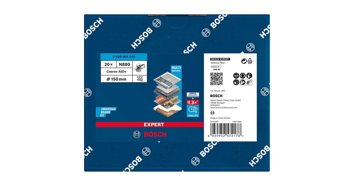 Bosch Expert Vliesscheibe N880 Grob A, Ø 150mm, Schleifblatt(braun, für Exzenterschleifer)