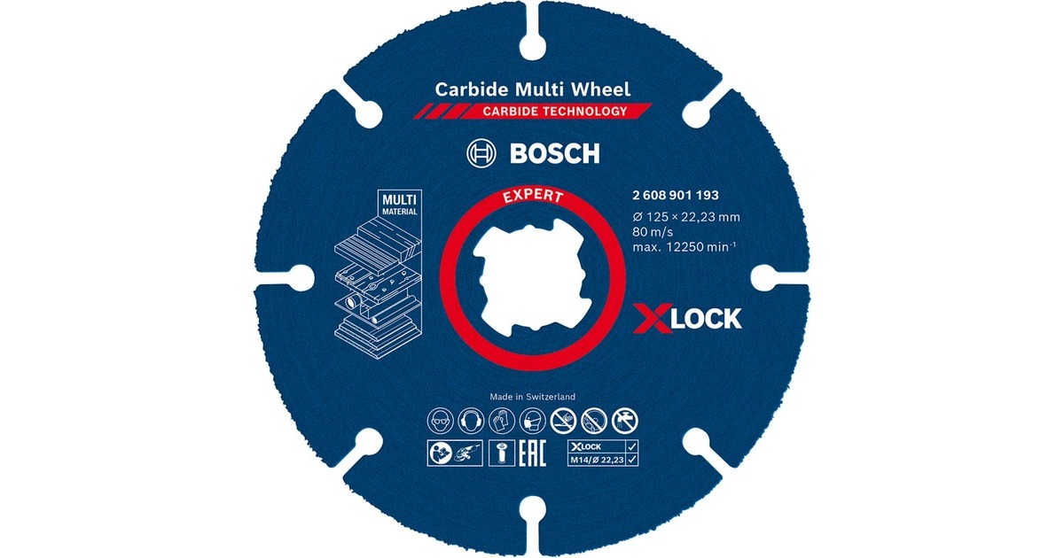 Bosch Expert X-LOCK Carbide MultiWheel Trennscheibe, Ø 125mm(Bohrung 22,23mm, gerade)