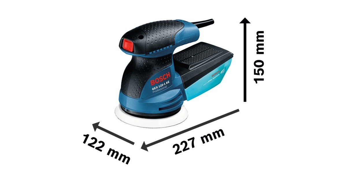 Bosch Exzenterschleifer GEX 125-1 AE Professional(blau/schwarz, Koffer, 250 Watt)