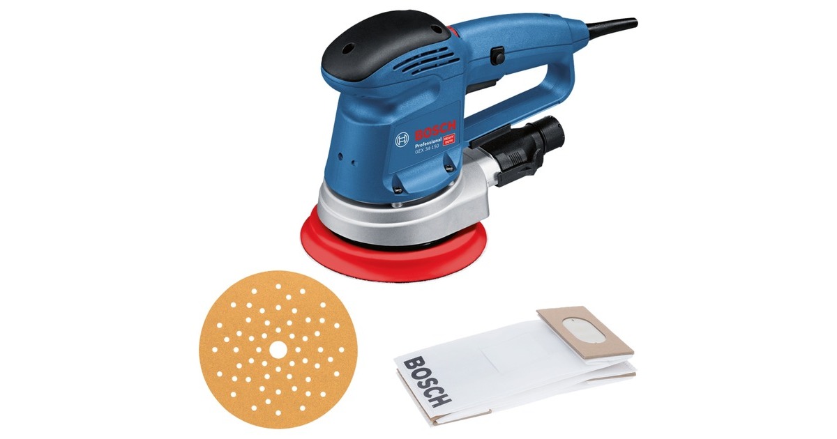 Bosch Exzenterschleifer GEX 34-150 Professional(blau/schwarz, 340 Watt) Bosch Exzenterschleifer GEX 34-150 Professional(blau/schwarz, 340 Watt)