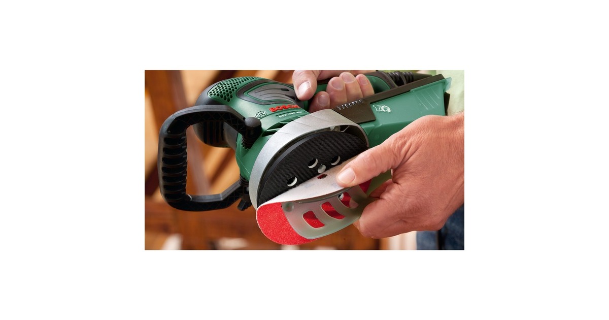 Bosch Exzenterschleifer PEX 300 AE + 30-teiliges Zubehör-Set(grün/schwarz, 270 Watt, SystemBox)