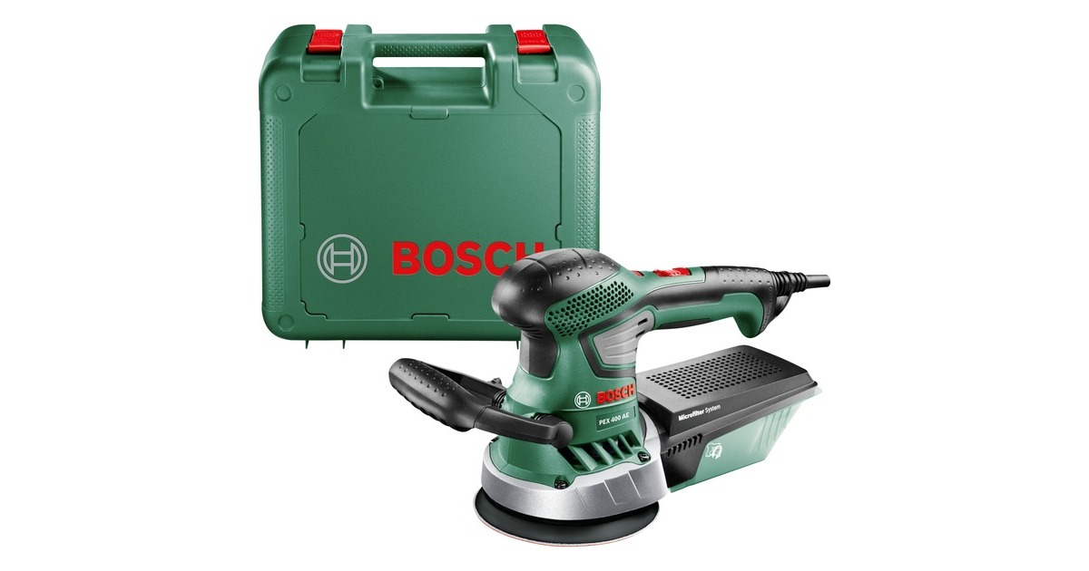 Bosch Exzenterschleifer PEX 400 AE (Expert)(grün/schwarz, Kunststoffkoffer, 350 Watt)