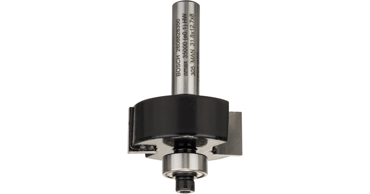 Bosch Falzfräser Standard for Wood, Ø 31,8mm, Arbeitslänge 12,5mm(Schaft Ø 8mm, zweischneidig, Anlaufkugellager)
