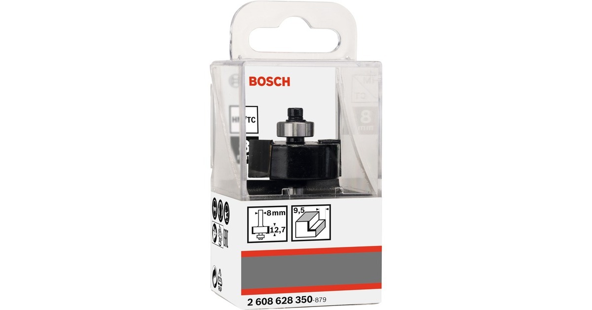 Bosch Falzfräser Standard for Wood, Ø 31,8mm, Arbeitslänge 12,5mm(Schaft Ø 8mm, zweischneidig, Anlaufkugellager)