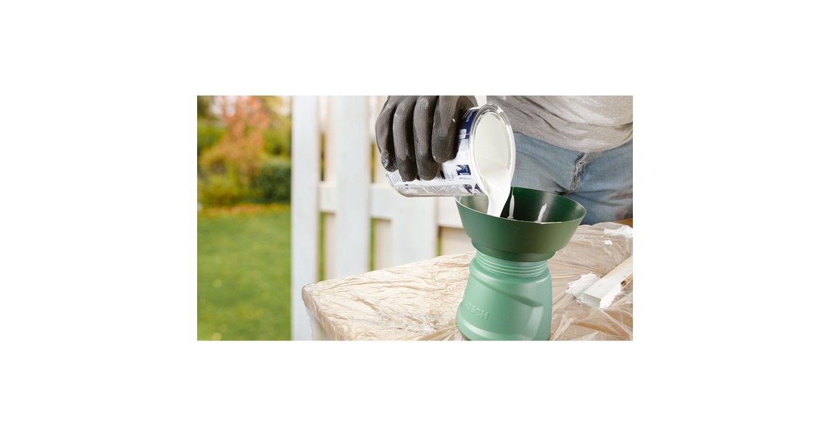 Bosch Farbsprühsystem PFS 2000, Sprühpistole(grün/schwarz, 440 Watt, Düse für Lackfarben + Düse für Wandfarbe)