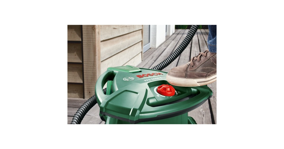 Bosch Farbsprühsystem PFS 5000 E, Sprühpistole(grün/schwarz, 1.200 Watt, Düse für Lackfarben + Düse für Wandfarbe)