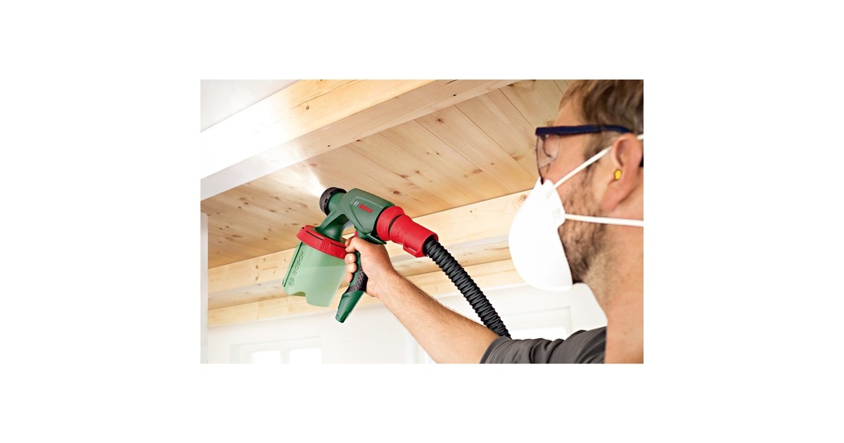 Bosch Farbsprühsystem PFS 7000, Sprühpistole(grün/schwarz, 1.400 Watt, Düse für Lackfarben + Düse für Wandfarbe)