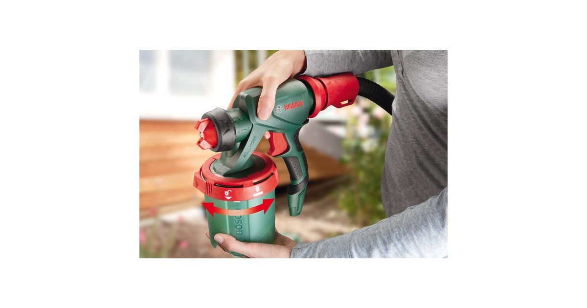 Bosch Farbsprühsystem PFS 7000, Sprühpistole(grün/schwarz, 1.400 Watt, Düse für Lackfarben + Düse für Wandfarbe)