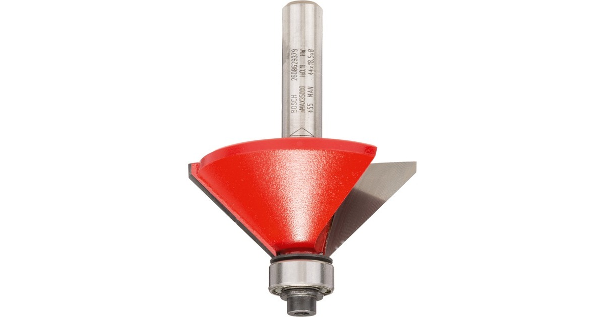 Bosch Fasenfräser Expert for Wood, Ø 44mm, 45°(Schaft Ø 8mm, zweischneidig, Anlaufkugellager)