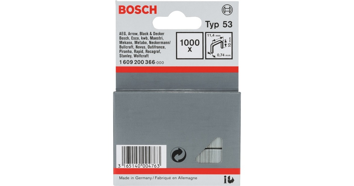 Bosch Feindrahtklammern, Typ 53, 10/11,4mm(1.000 Stück)