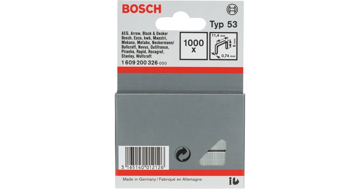 Bosch Feindrahtklammern, Typ 53, 6/11,4mm, Clip(1.000 Stück)