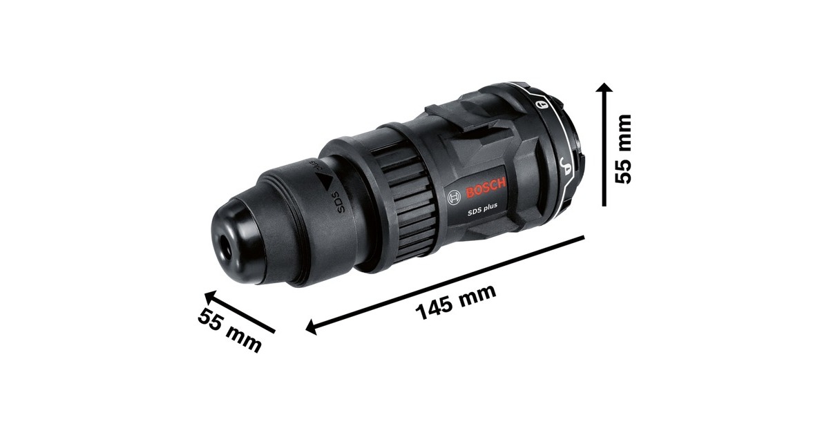 Bosch FlexiClick-Bohrhammeraufsatz GFA 12-H Professional, Bohrfutter(schwarz, für Akkuschrauber GSR 12V-15 FC / -35 FC)