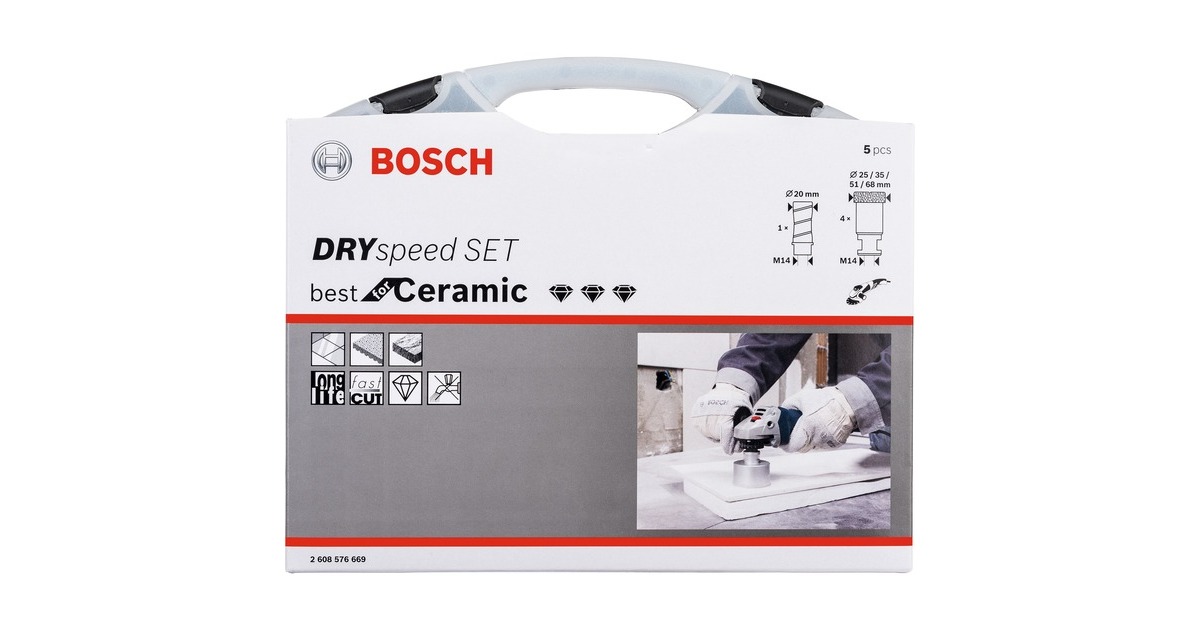 Bosch Fliesenbohrer-Satz DrySpeed / MillingCutter, 5-teilig