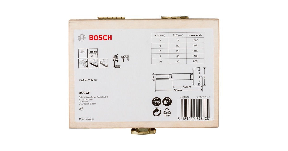 Bosch Forstnerbohrer-Satz, mit Kassette, 5-teilig(15-35mm)