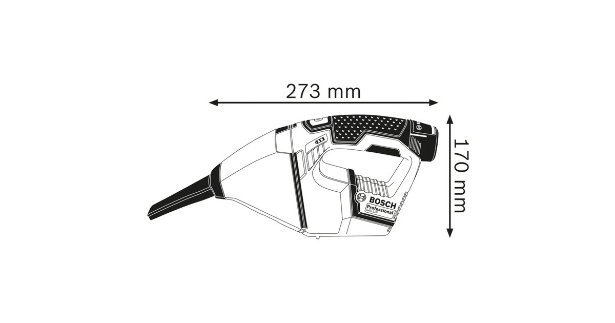Bosch GAS 12V / 10,8V-LI Professional, Handstaubsauger(blau, L-BOXX 102, ohne Akku und Ladegerät)