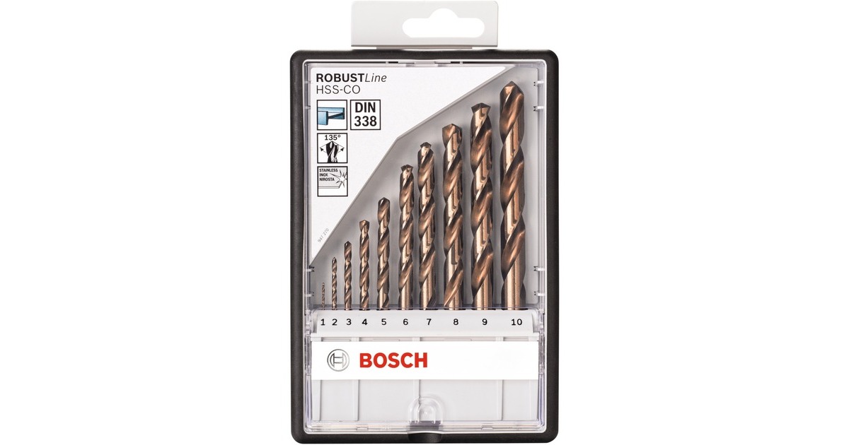 Bosch HSS-Co Robust Line Metallbohrer-Satz, 10-teilig