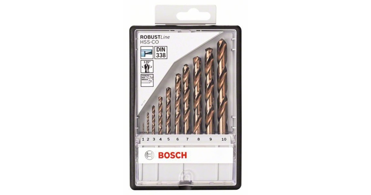 Bosch HSS-Co Robust Line Metallbohrer-Satz, 10-teilig