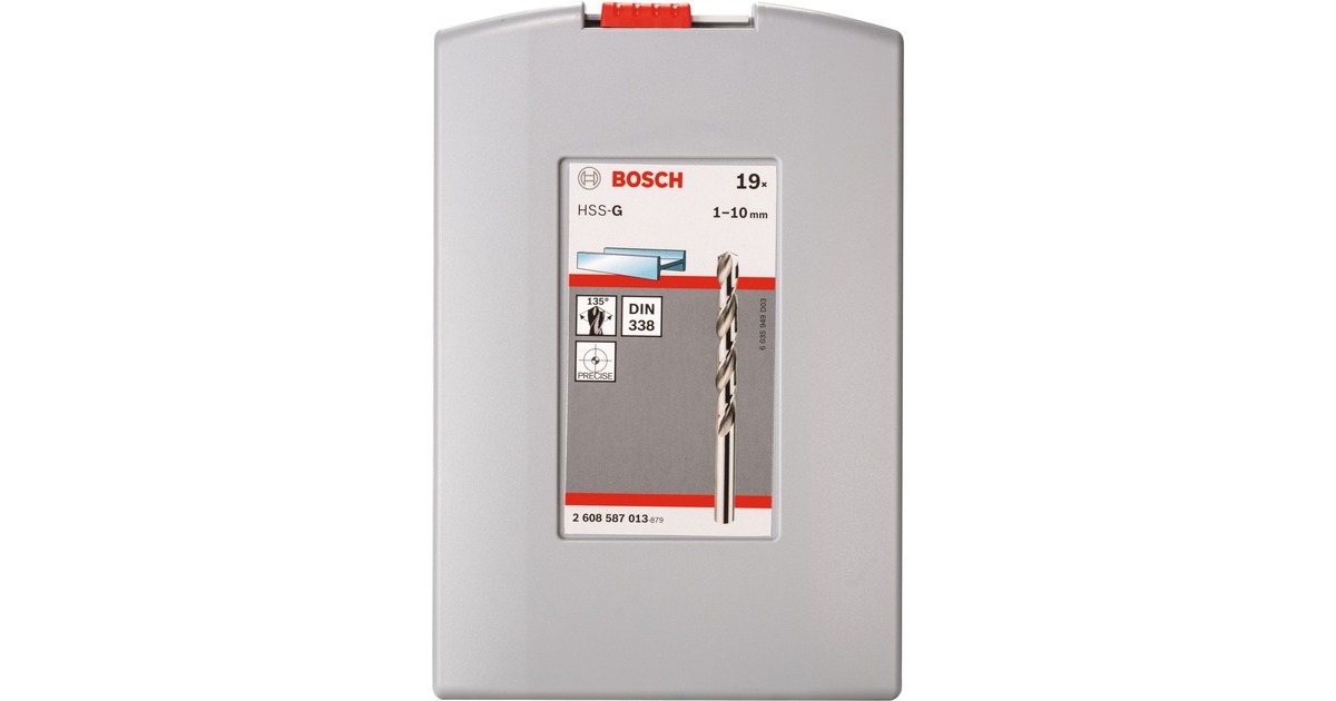 Bosch HSS-G Metallbohrer-Satz, ProBox, 19-teilig(geschliffen, DIN 338)