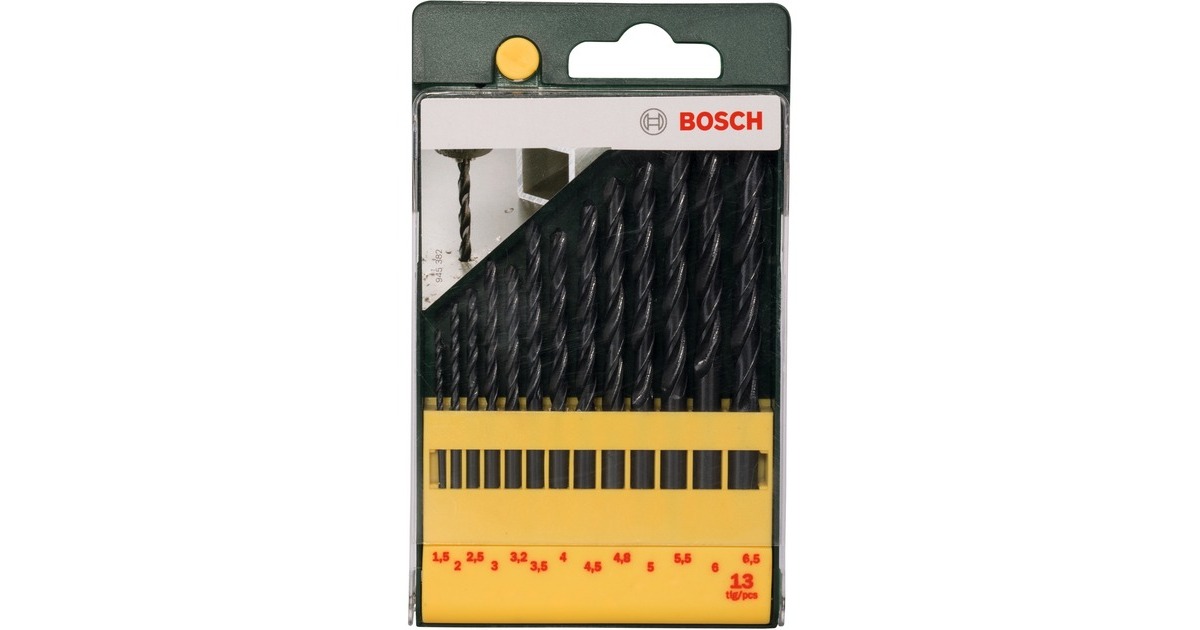Bosch HSS-R-Metallbohrer-Satz, 13-teilig(grün, Ø 1,5 - 6,5mm)