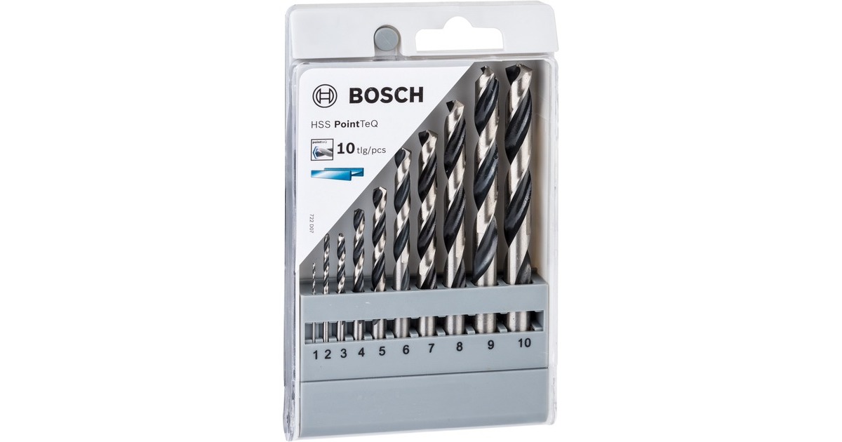 Bosch HSS-Spiralbohrer-Satz PointTeQ, 135°, 10-teilig(in Kassette)