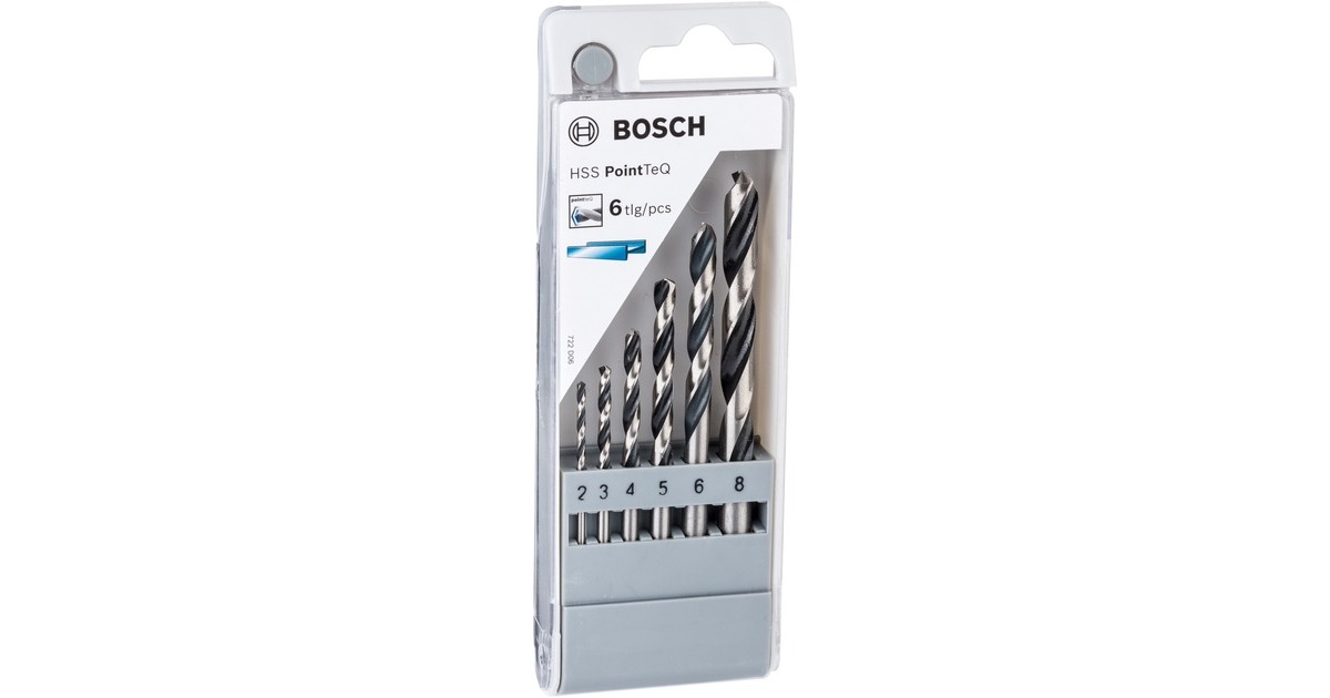 Bosch HSS-Spiralbohrer-Satz PointTeQ, 135°, 6-teilig(in Kassette)