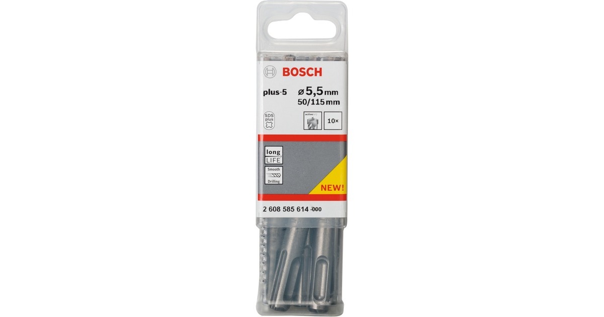 Bosch Hammerbohrer SDS-plus-5, Ø 5,5mm(10 Stück, Arbeitslänge 50mm)