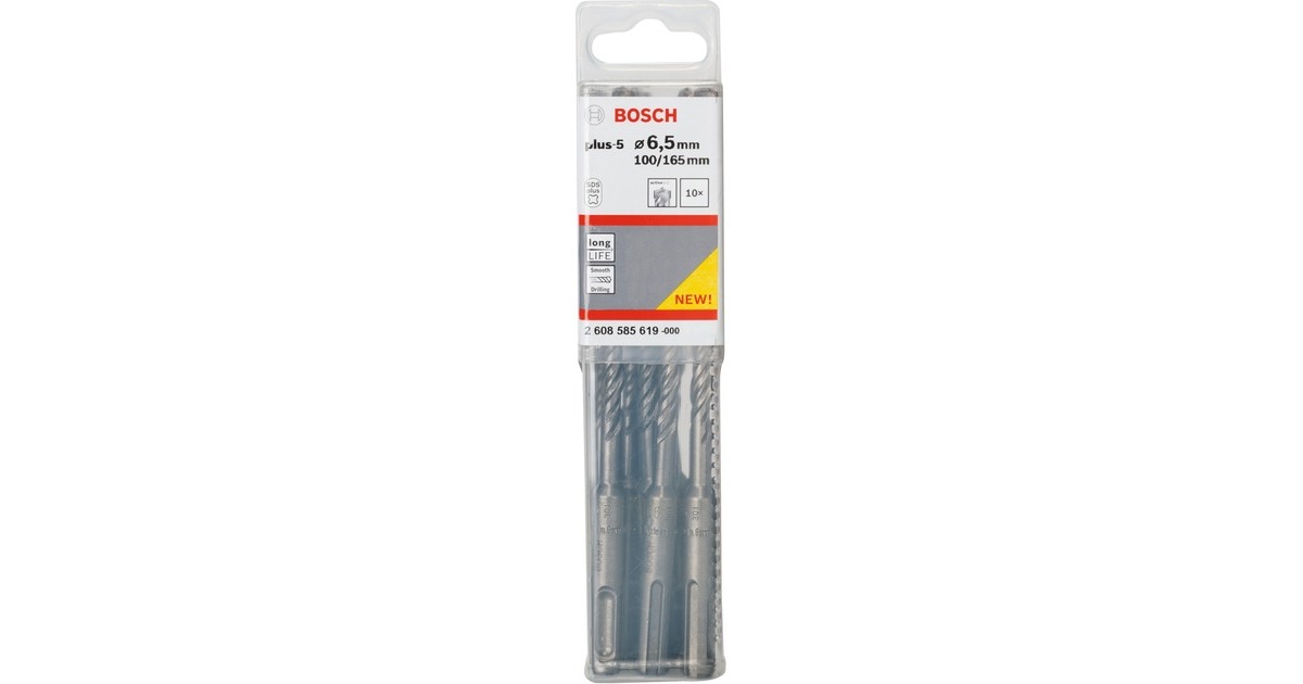 Bosch Hammerbohrer SDS-plus-5, Ø 6,5mm(10 Stück, Arbeitslänge 100mm)