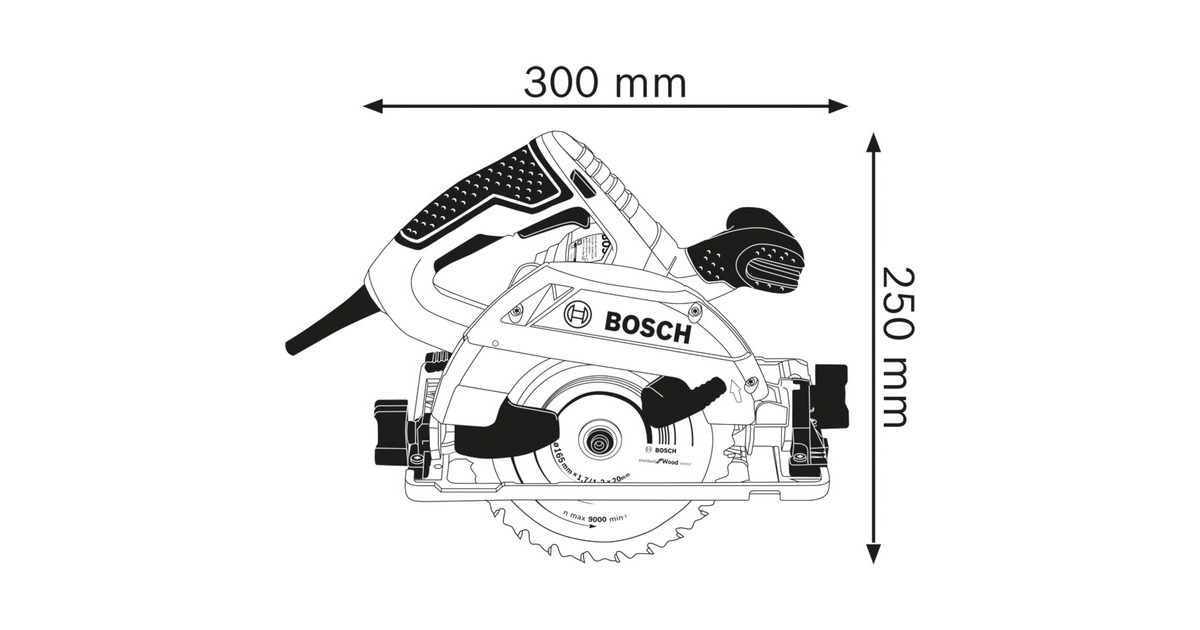 Bosch Handkreissäge GKS 55+ GCE Professional(blau, 1.350 Watt, in L-BOXX 238)