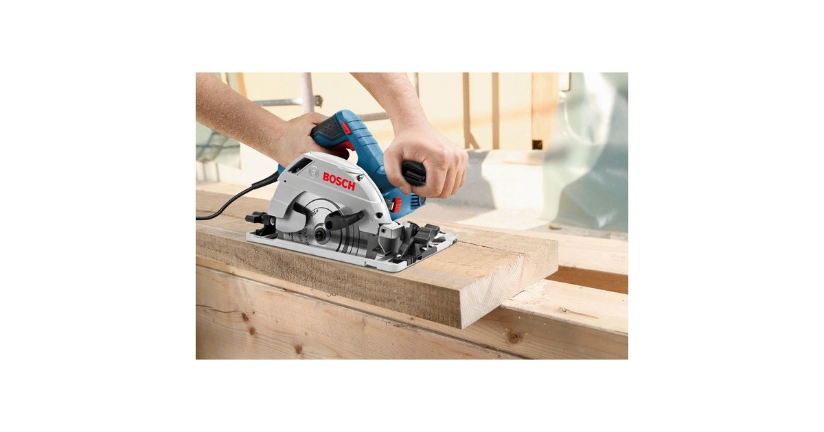 Bosch Handkreissäge GKS 55+ GCE Professional(blau, 1.350 Watt, in L-BOXX 238)