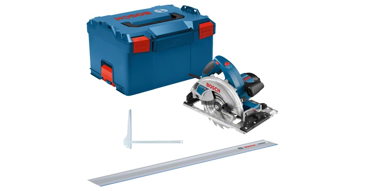 Bosch Handkreissäge GKS 65 GCE Professional(blau, 1.800 Watt, L-BOXX, Führungsschiene FSN 1400)