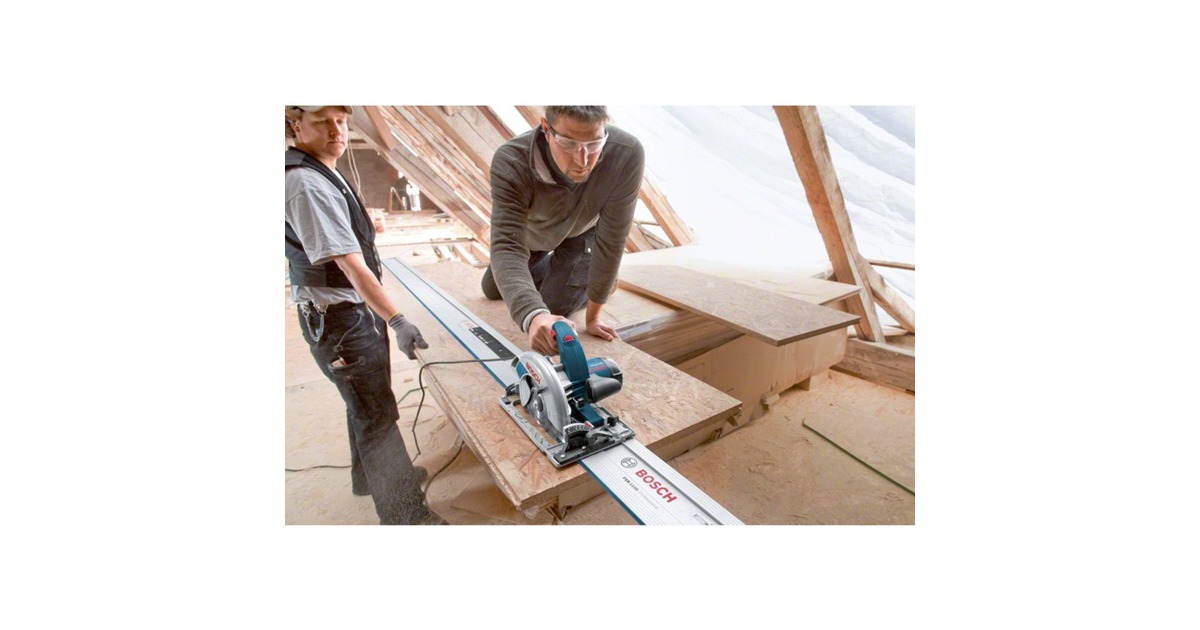 Bosch Handkreissäge GKS 65 GCE Professional(blau, 1.800 Watt, L-BOXX, Führungsschiene FSN 1400)