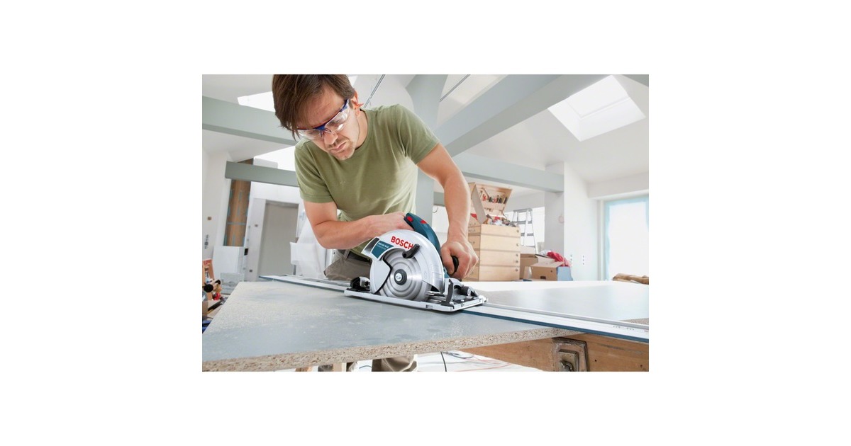 Bosch Handkreissäge GKS 65 GCE Professional(blau, 1.800 Watt, L-BOXX, Führungsschiene FSN 1400)