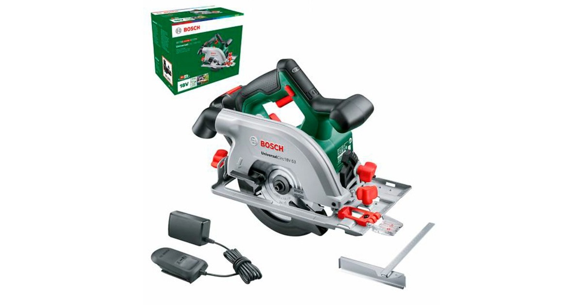 Bosch Handkreissäge UniversalCirc 18V-53, 18Volt(grün/schwarz, Li-Ionen Akku 2,5Ah, POWER FOR ALL ALLIANCE, Outlet) Bosch Handkreissäge UniversalCirc 18V-53, 18Volt(grün/schwarz, Li-Ionen Akku 2,5Ah, POWER FOR ALL ALLIANCE, Outlet)