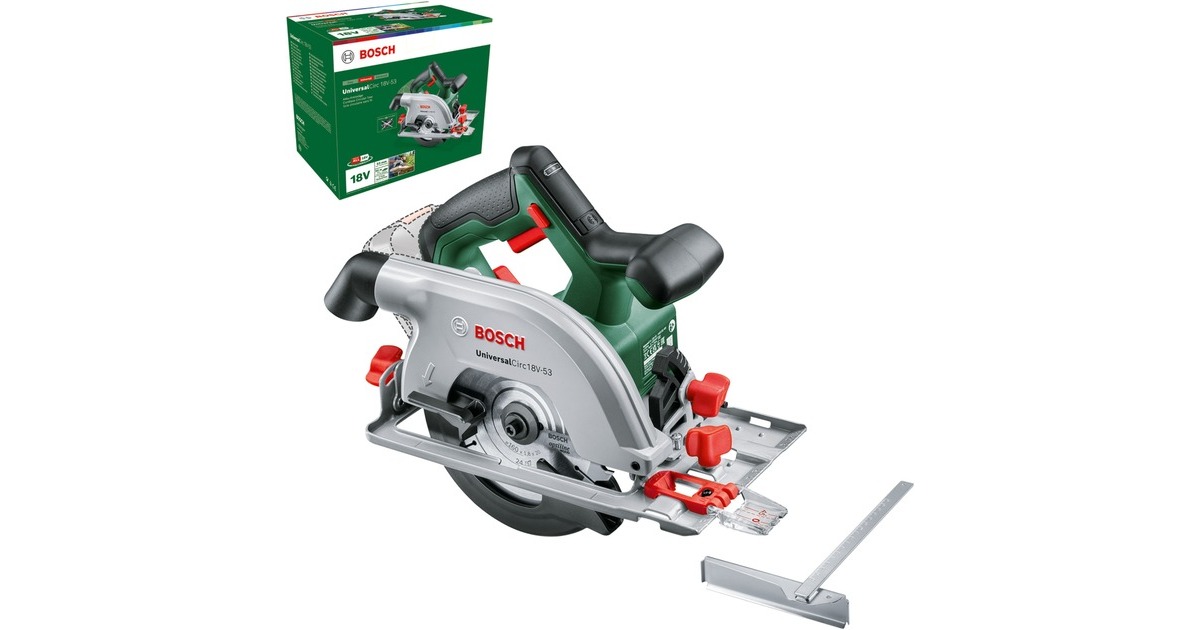 Bosch Handkreissäge UniversalCirc 18V-53 solo, 18Volt(grün/schwarz, ohne Akku und Ladegerät, POWER FOR ALL ALLIANCE)