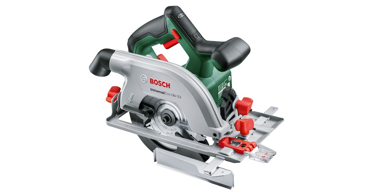 Bosch Handkreissäge UniversalCirc 18V-53 solo, 18Volt(grün/schwarz, ohne Akku und Ladegerät, POWER FOR ALL ALLIANCE)