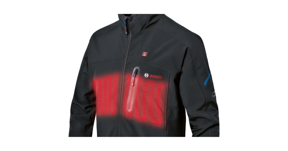 Bosch Heat+Jacket GHJ 12+18V Kit Größe L, Arbeitskleidung(schwarz, inkl. Ladeadapter GAA 12V-21, 1x 12-Volt-Akku)