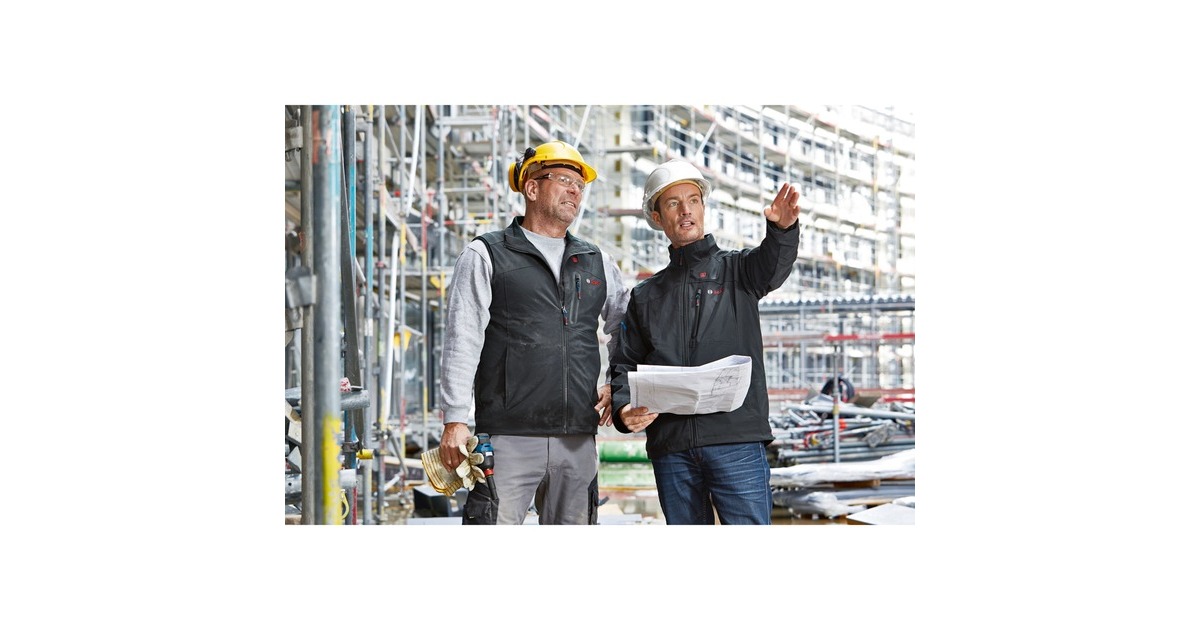 Bosch Heat+Jacket GHV 12+18V Kit Größe XL, Arbeitskleidung(schwarz, inkl. Ladegerät GAL 12V-20 Professional, 1x Akku GBA 12V 2.0Ah)