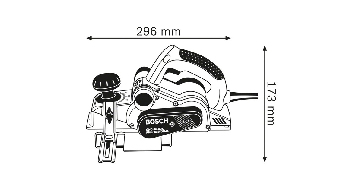 Bosch Hobel GHO 40-82 C Professional, Elektrohobel(blau/schwarz, L-BOXX, 850 Watt)