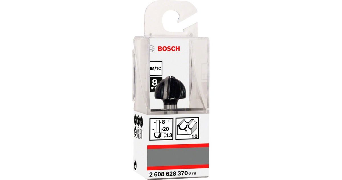 Bosch Hohlkehlfräser Standard for Wood, Ø 20mm, Radius 10mm(Schaft Ø 8mm, zweischneidig)