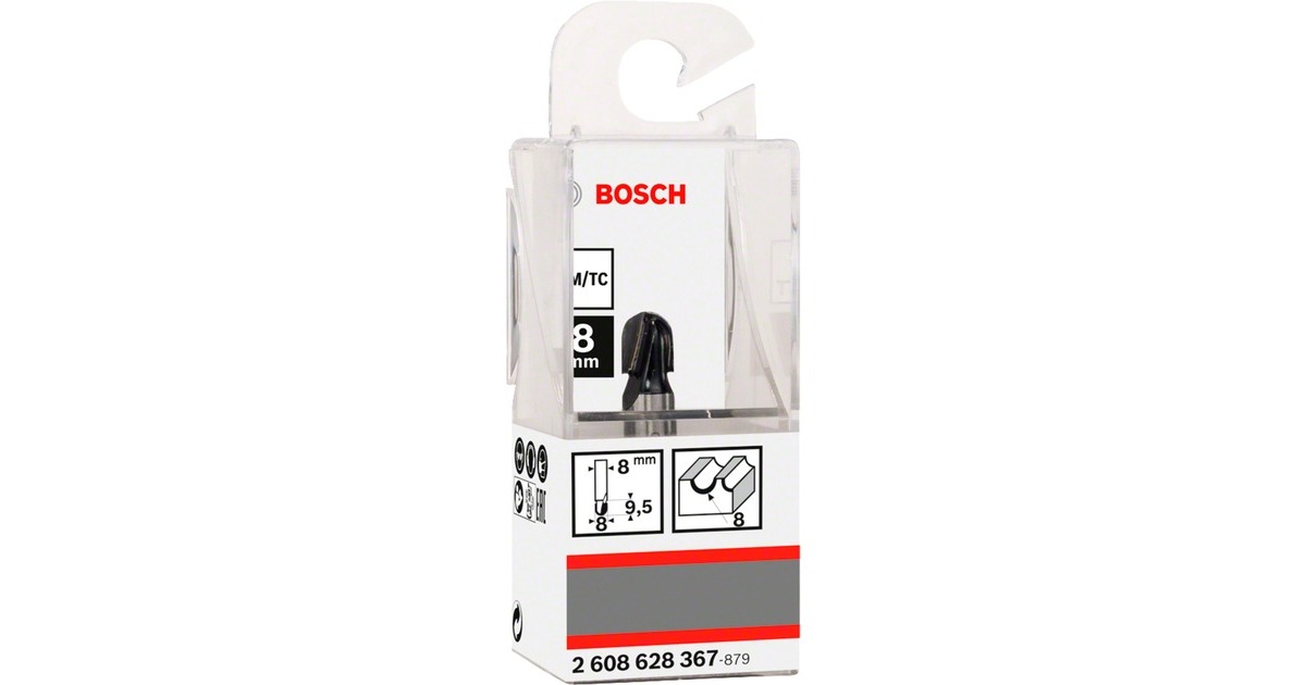 Bosch Hohlkehlfräser Standard for Wood, Ø 8mm, Radius 4mm(Schaft Ø 8mm, zweischneidig)