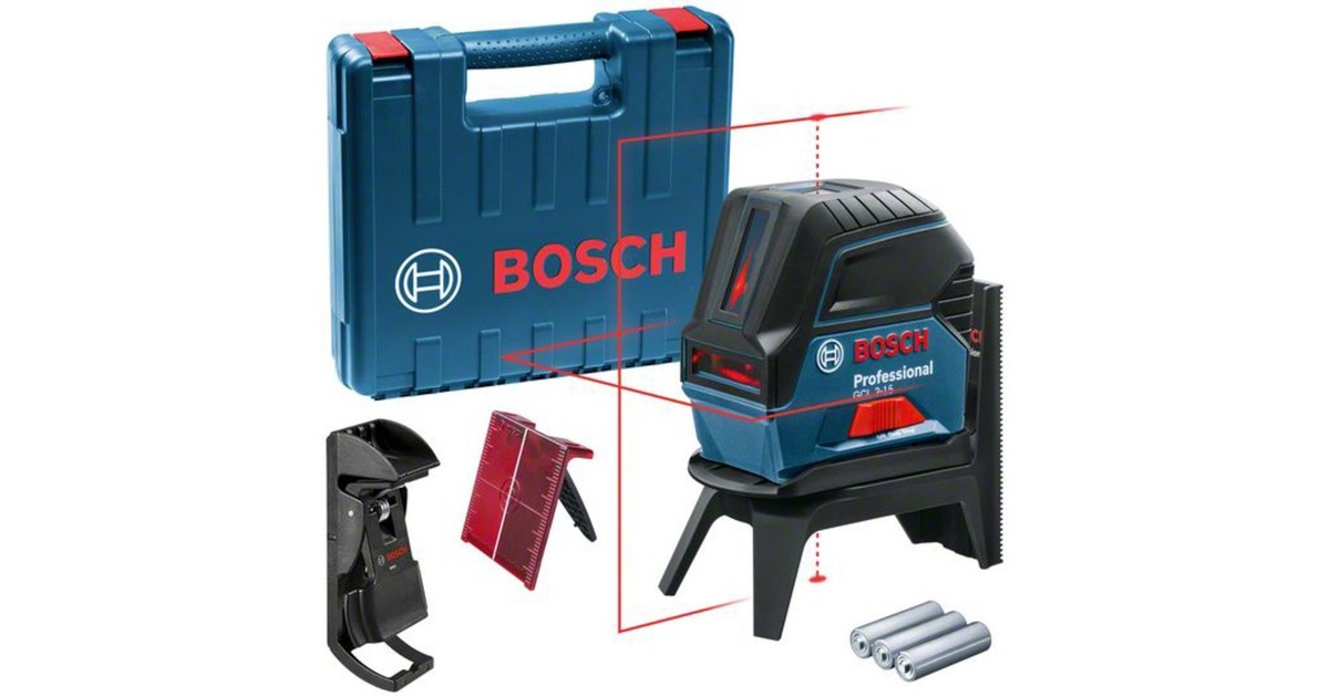 Bosch Kombilaser GCL 2-15 Professional, mit Deckenklemme, Kreuzlinienlaser(blau/schwarz, rote Laserlinien, mit Halterung RM1 Professional)