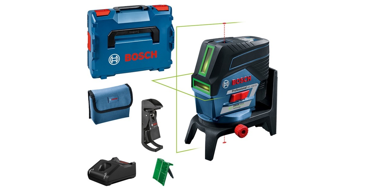 Bosch Kombilaser GCL 2-50 CG Professional + RM2, Kreuzlinienlaser(blau/schwarz, L-BOXX, mit Halterung)