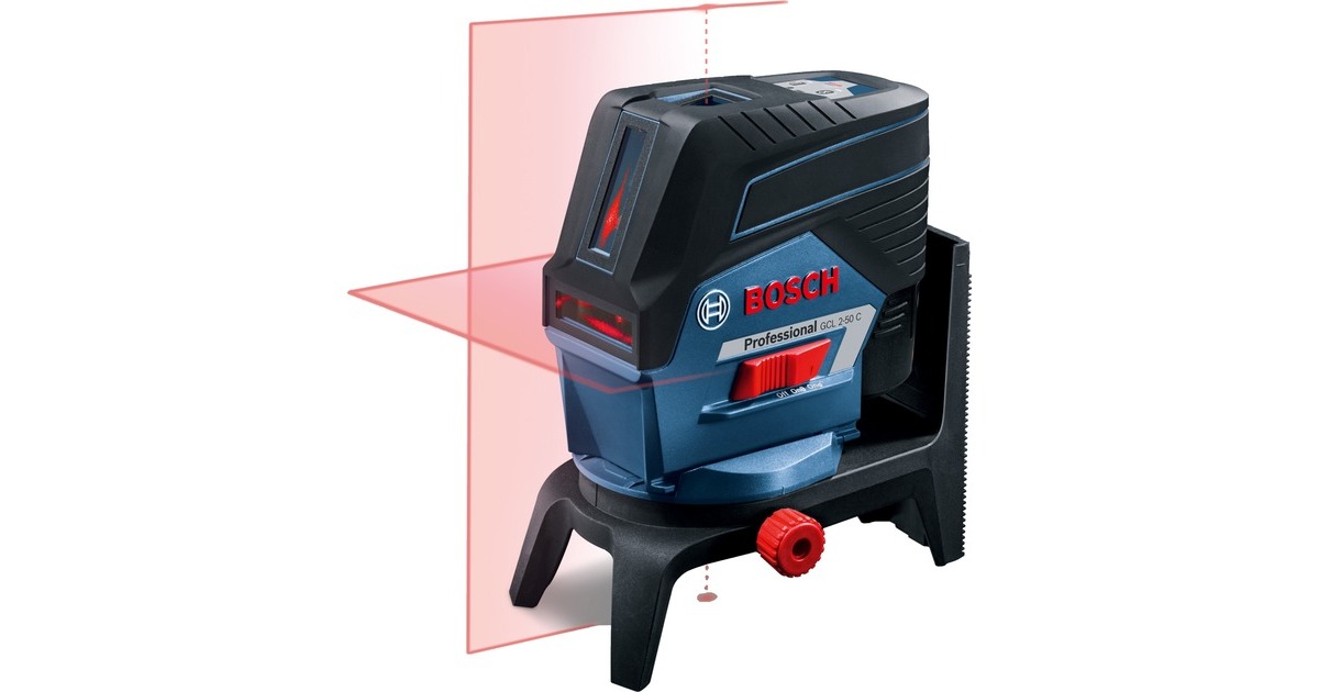 Bosch Kombilaser GCL 2-50 C Professional + RM2 (LBR), Kreuzlinienlaser(blau/schwarz, rote Laserlinien, mit Halterung)