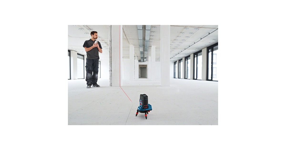 Bosch Kombilaser GCL 2-50 C Professional + RM2 + BM3, Kreuzlinienlaser(blau/schwarz, Li-Ionen-Akku 2,0 Ah, in L-BOXX, rote Laserlinien, mit Halterungen)