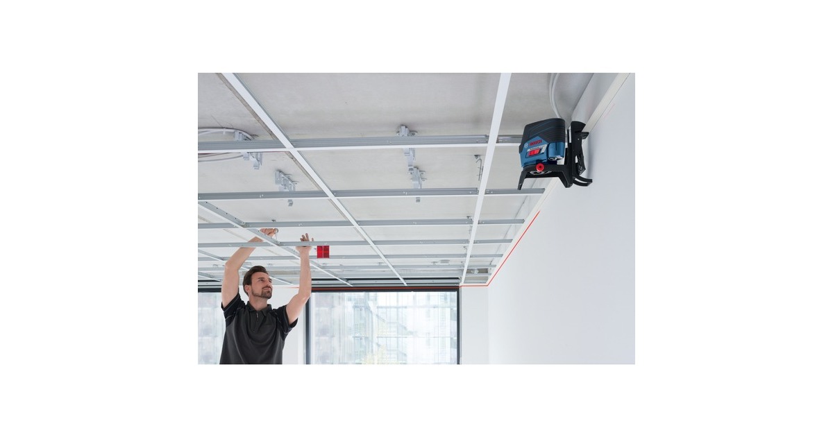 Bosch Kombilaser GCL 2-50 C Professional + RM2 + BT150, Kreuzlinienlaser(blau/schwarz, rote Laserlinien, mit Halterung und Stativ)