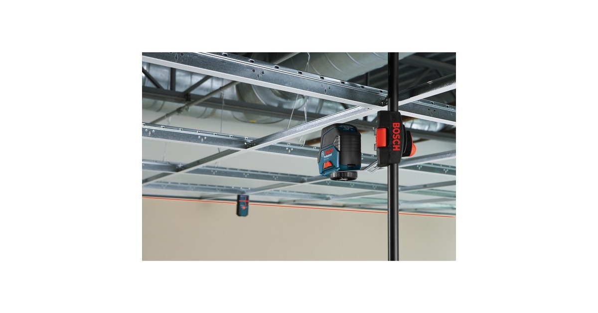 Bosch Kombilaser GCL 2-50 C Professional + RM2 + BT150, Kreuzlinienlaser(blau/schwarz, rote Laserlinien, mit Halterung und Stativ)